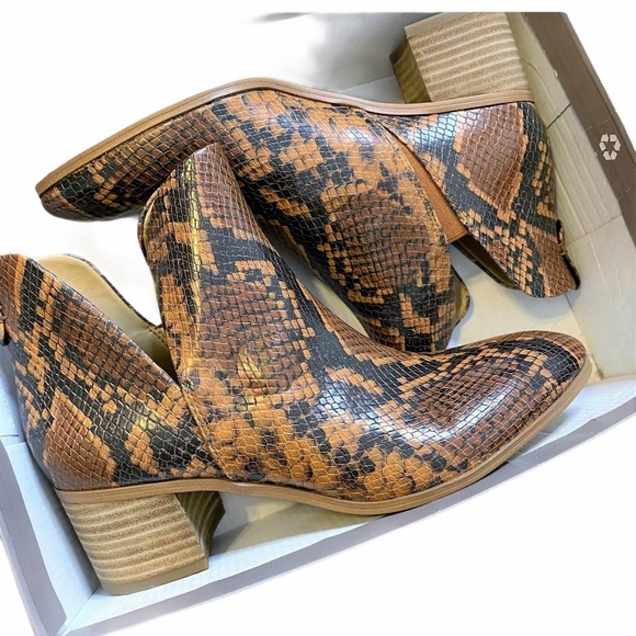 Franco Sarto Roar Snake Print Embossed Ankle Boots - Picture 7 of 11